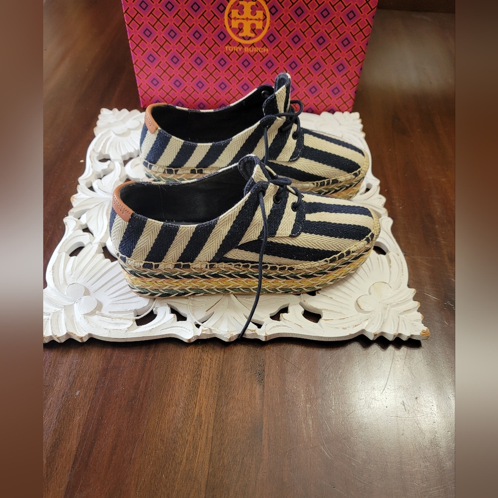 Tory Burch Multicolored Platform Oxford Edpadrille Size 8.5